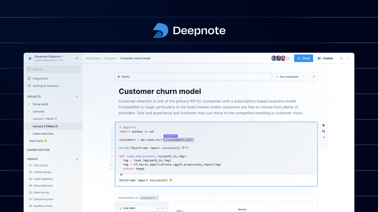 Deepnoteの公式トップページ