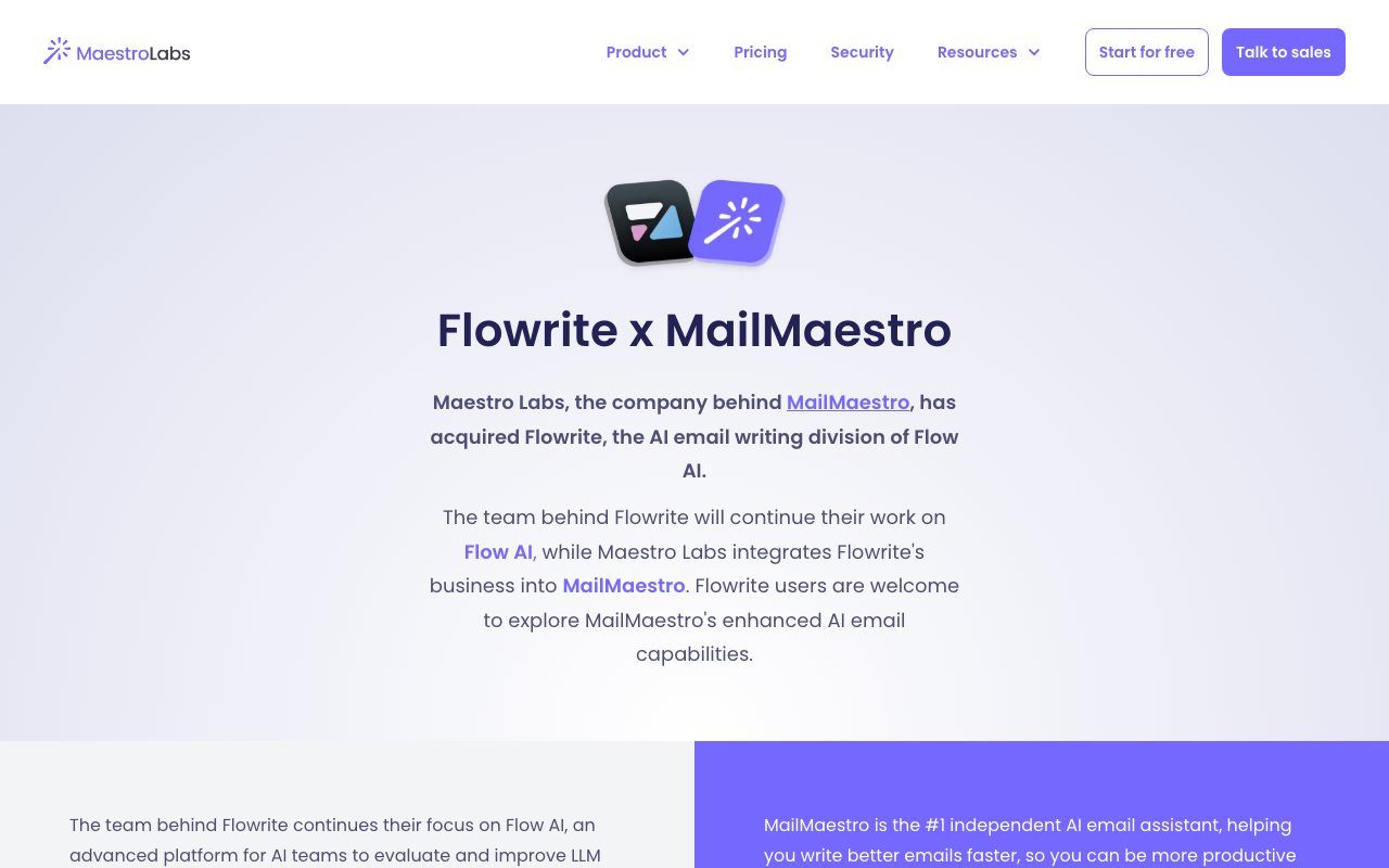 Flowriteの公式トップページ