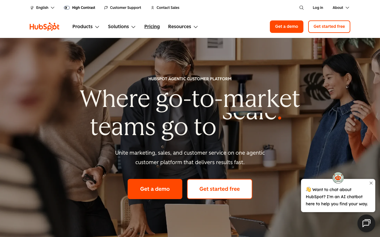 HubSpot AIの公式トップページ