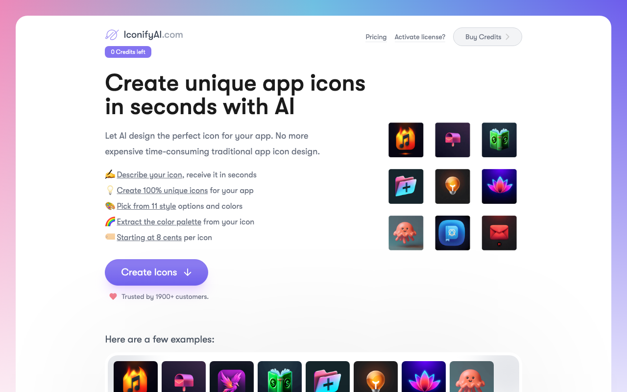 Iconify AIの公式トップページ