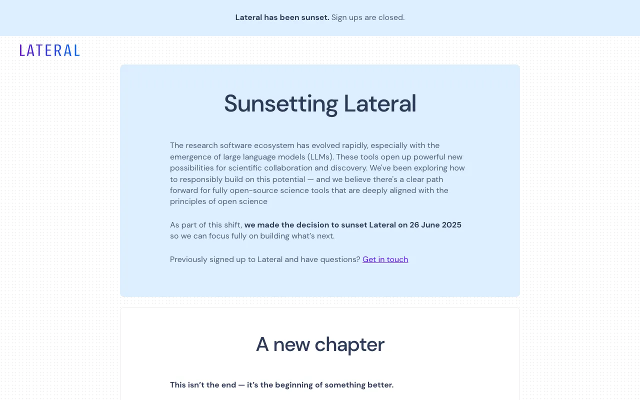 Lateral AIの公式サイトプレビュー
