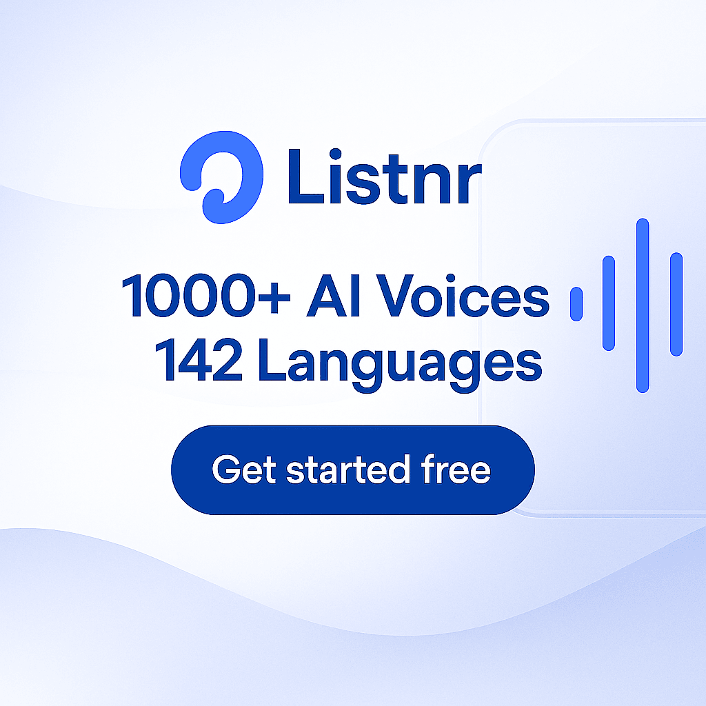 Listnrの公式トップページ