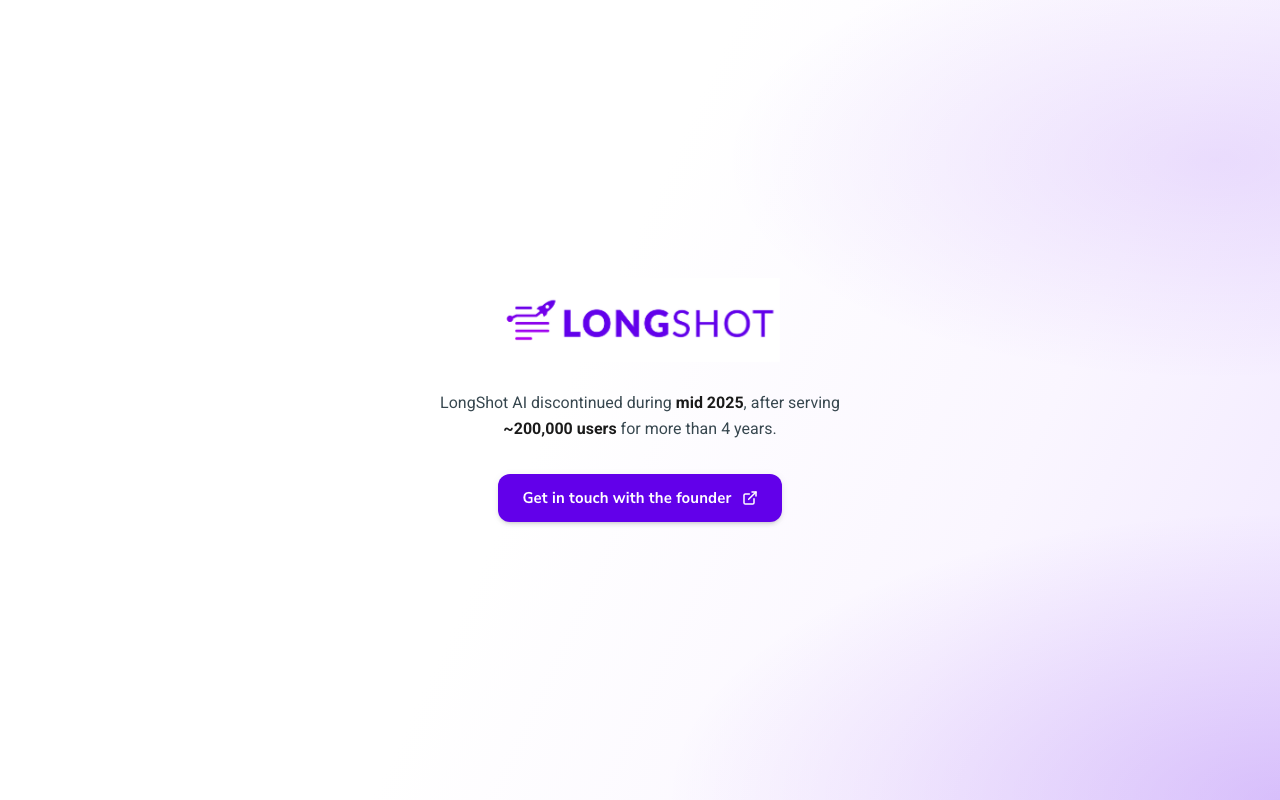 Longshot AIの公式トップページ