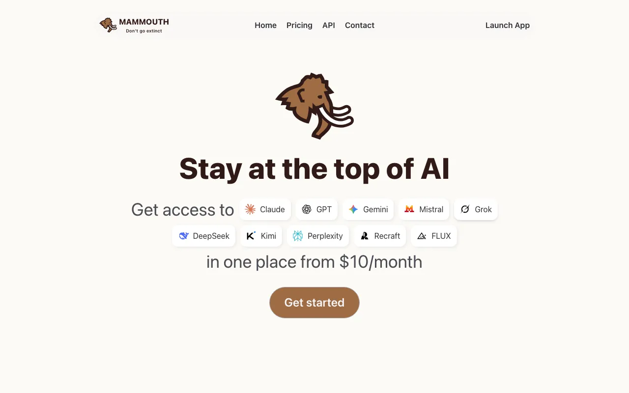 Mammouth AI(マンムート)の実画面