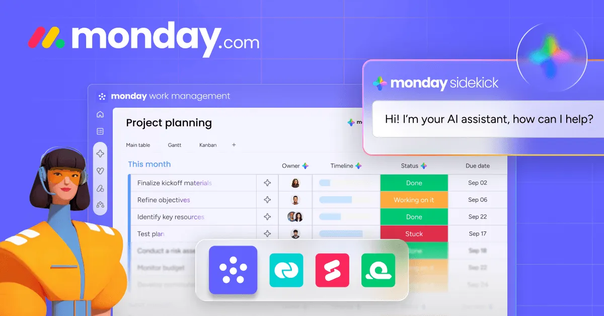 Monday.com AIの公式サイトプレビュー
