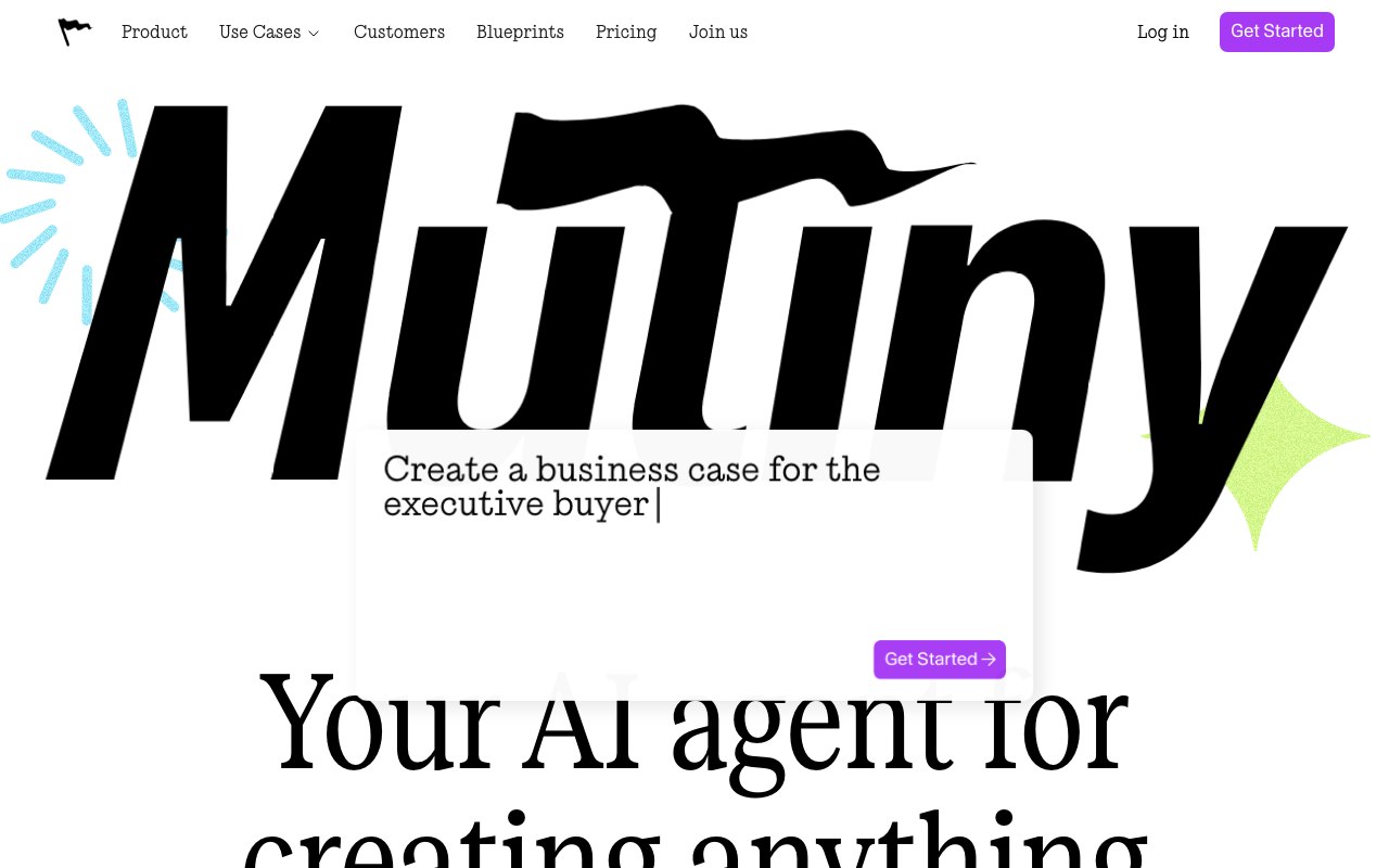 Mutinyの公式トップページ