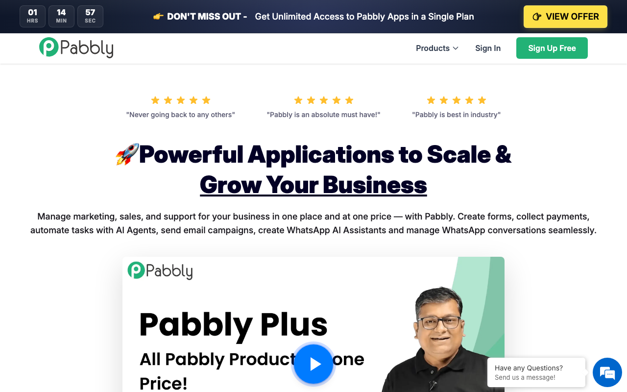 Pabbly Connectの公式トップページ