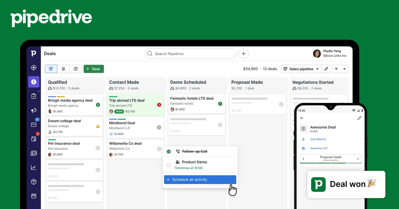 Pipedrive AIの公式サイトプレビュー