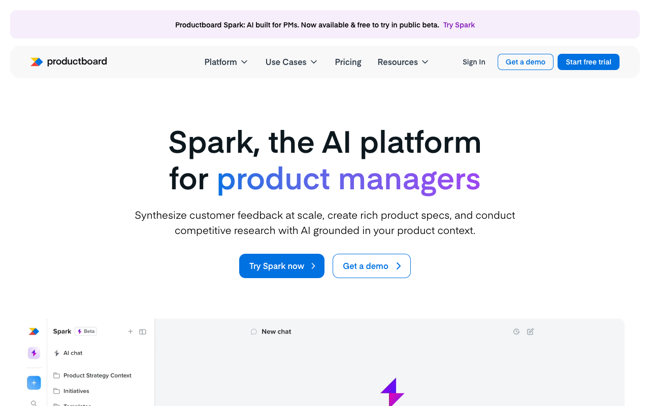 Productboard AIの公式トップページ