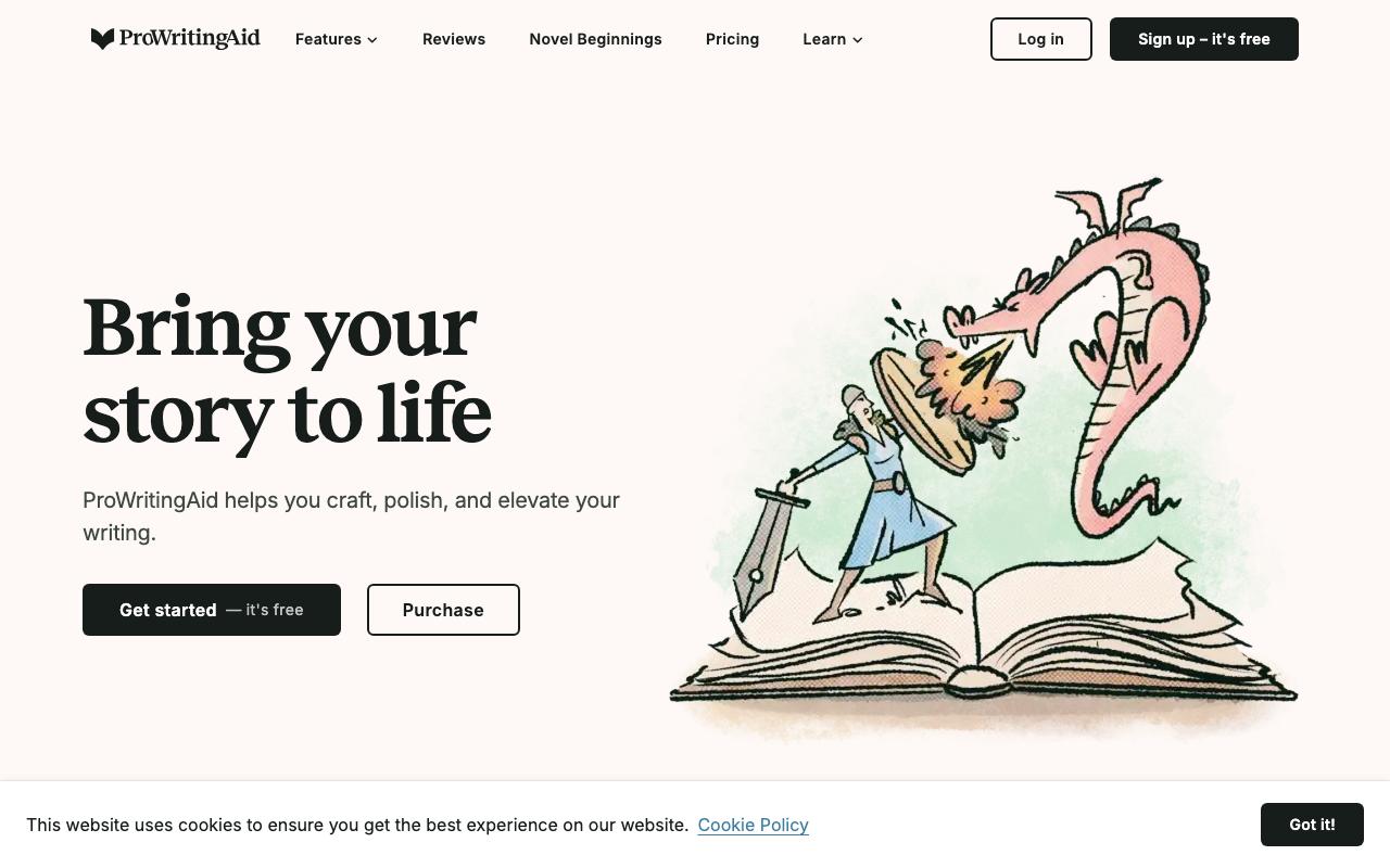 ProWritingAidの公式トップページ