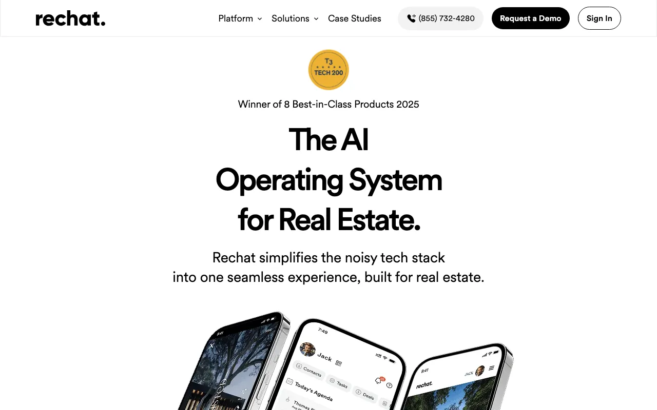 Rechatの公式サイトプレビュー