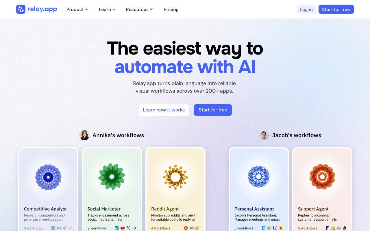 Relay.appの公式サイトプレビュー