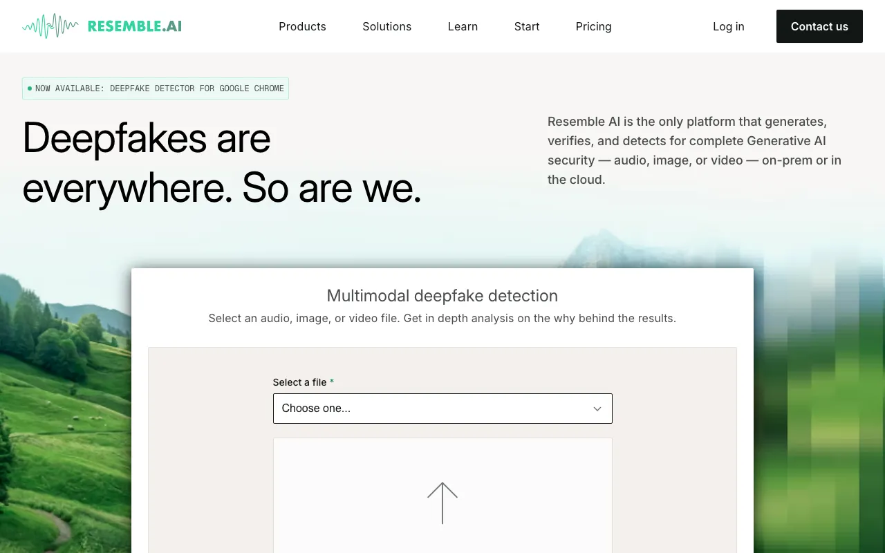 Resemble AIの公式サイトプレビュー
