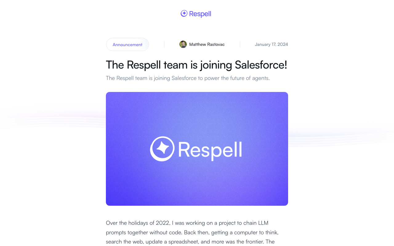 Respellの公式トップページ