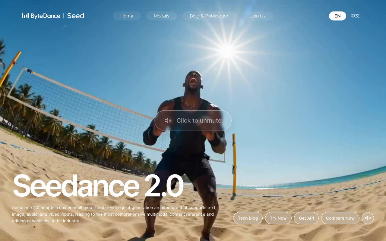 Seedanceの公式トップページ
