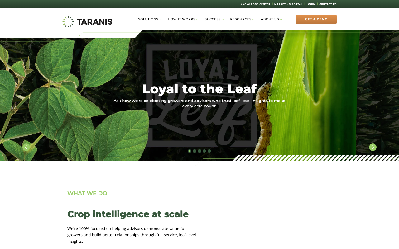 Taranisの公式トップページ
