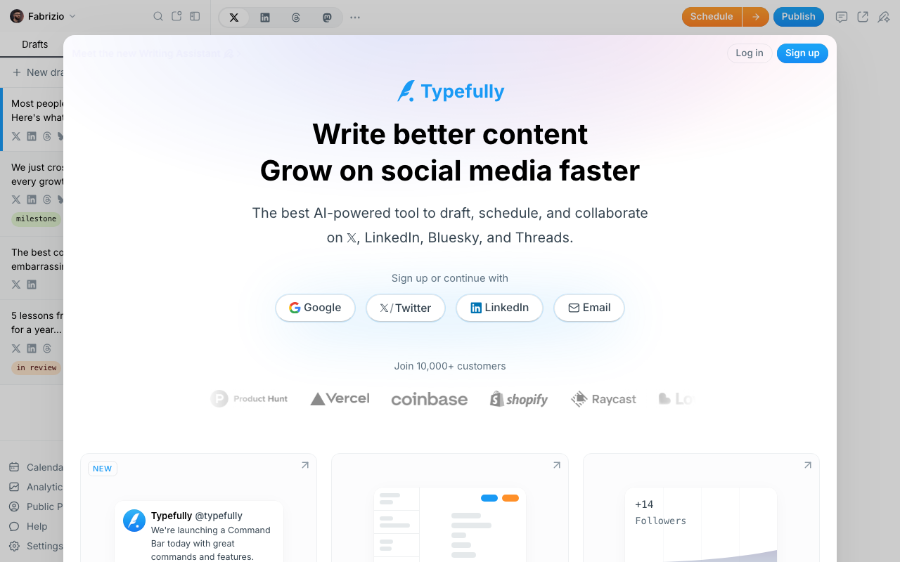 Typefullyの公式トップページ