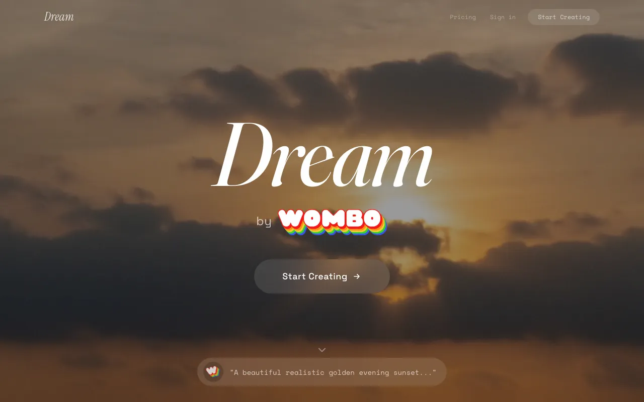 WOMBO Dreamの公式サイトプレビュー